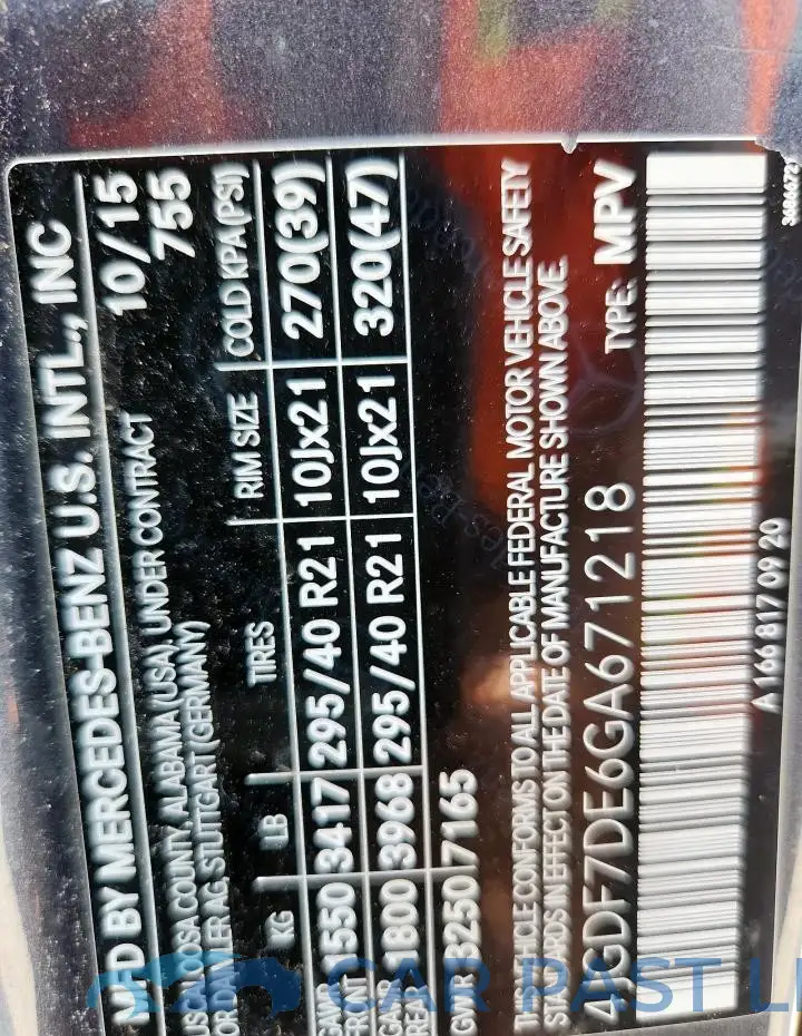 4JGDF7DE6GA671218# 13
