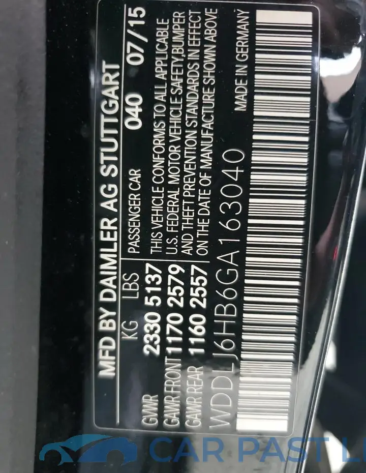 WDDLJ6HB6GA163040# 12