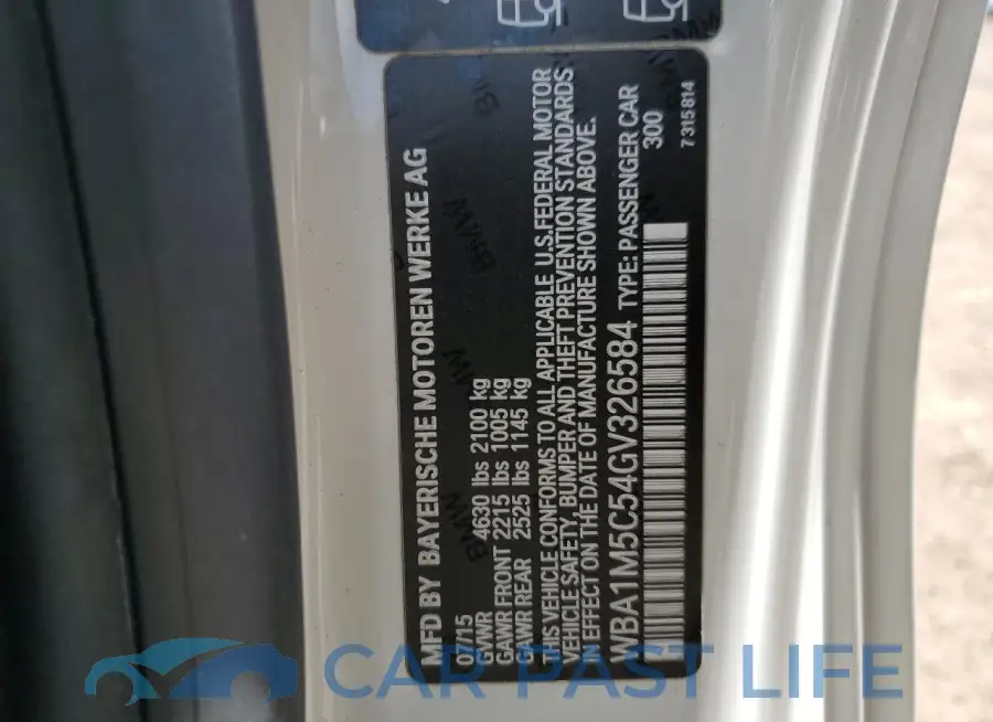 WBA1M5C54GV326584# 12