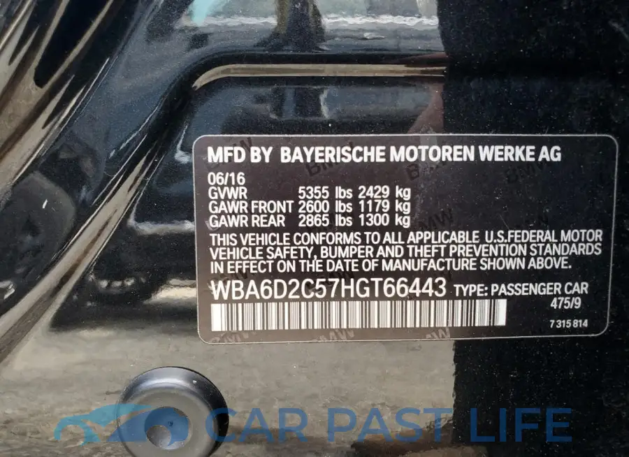 WBA6D2C57HGT66443# 12