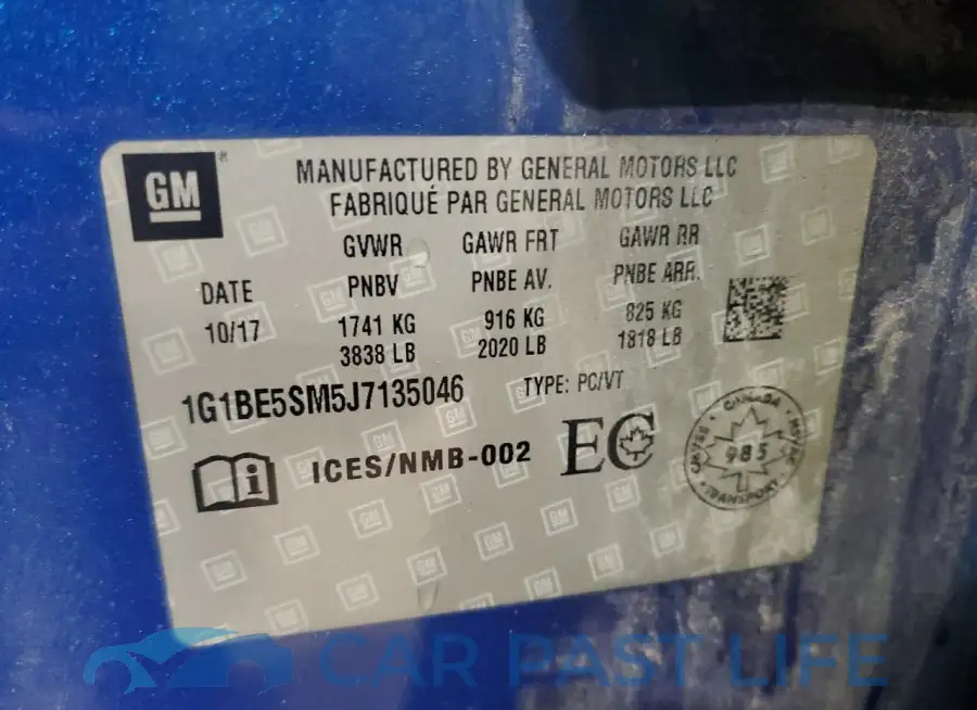 1G1BE5SM5J7135046# 13