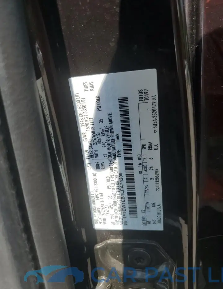 1FTEW1EB1LFA74209# 12