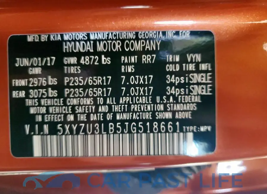 5XYZU3LB5JG518661# 13