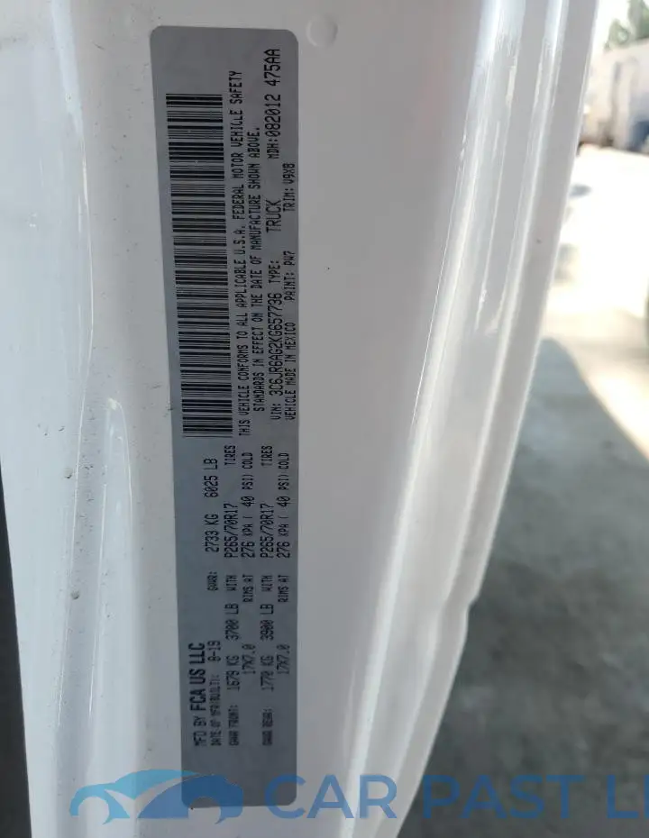 3C6JR6AG2KG657736# 12