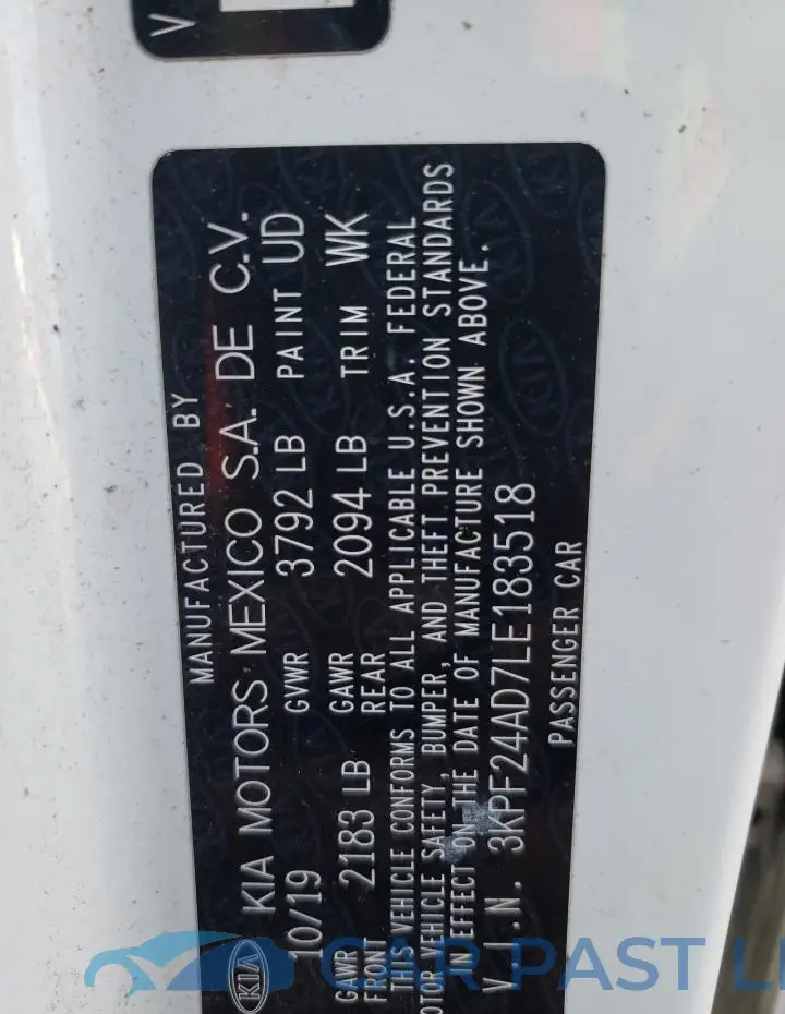 3KPF24AD7LE183518# 12
