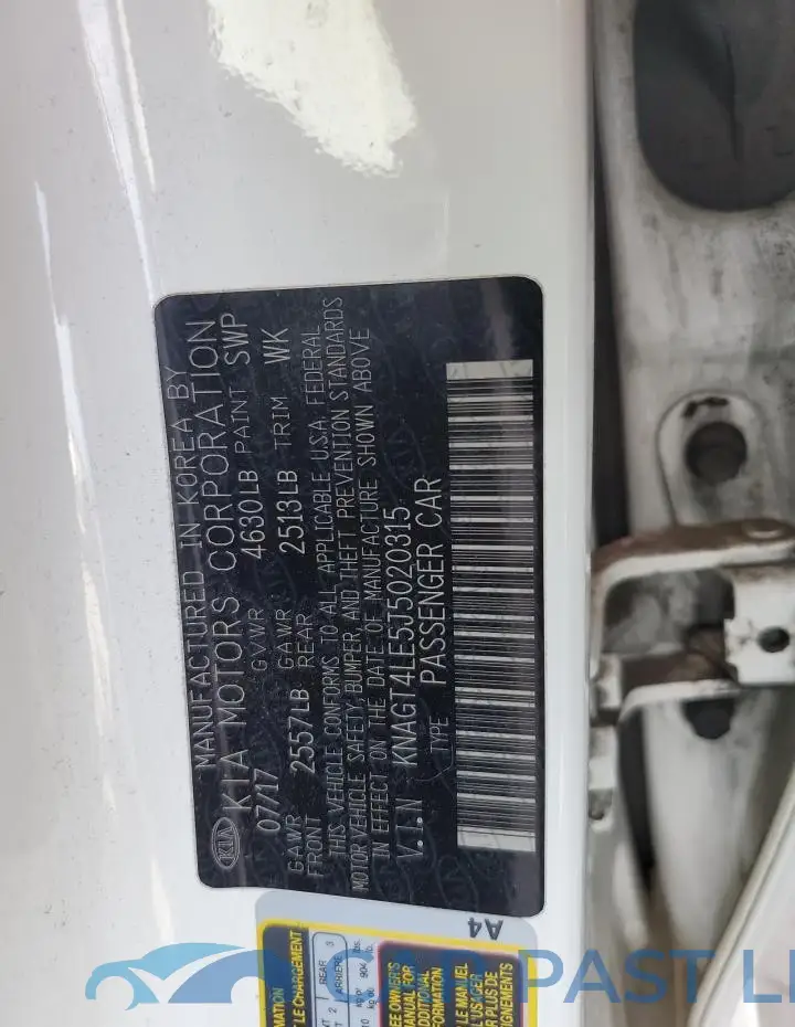 KNAGT4LE5J5020315# 12