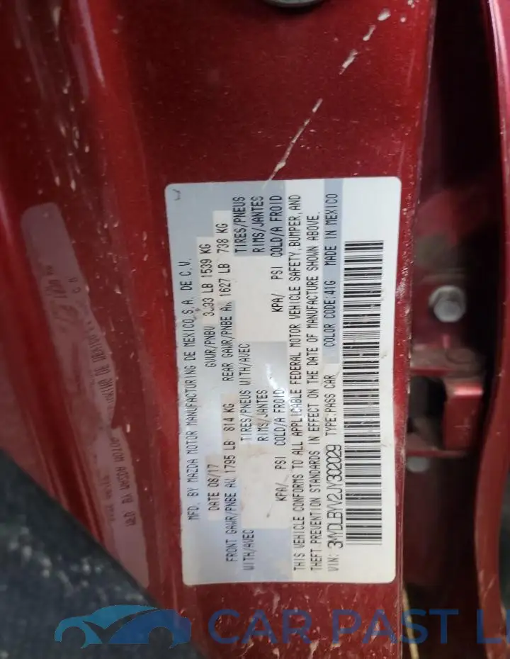 3MYDLBYV2JY302029# 12