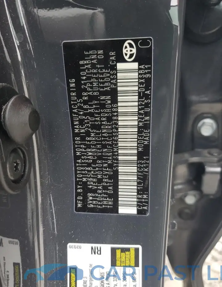 5YFS4MCE6SP238486# 12