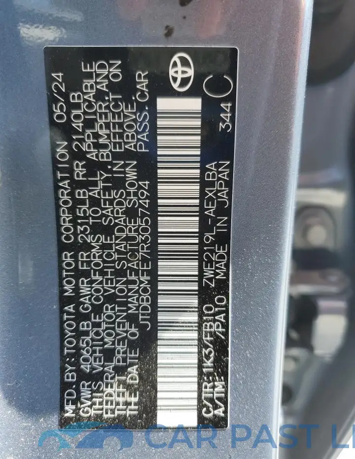 JTDBCMFE7R3057494# 12