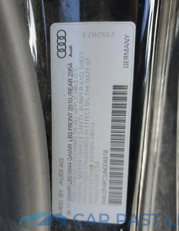 WAU2FAFC3JN004818# 12