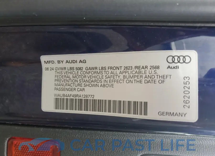 WAUB4AF49RA128772# 12
