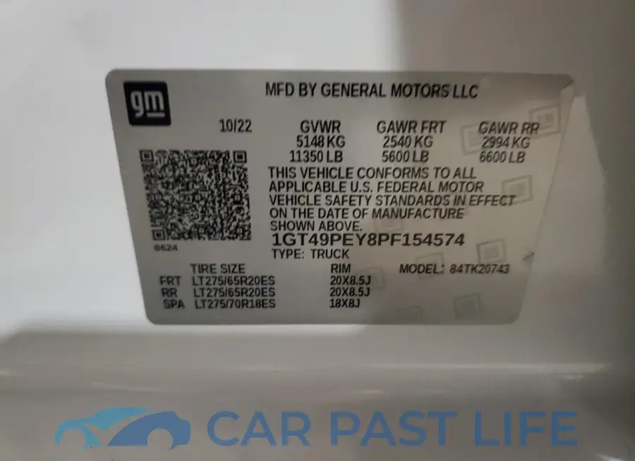 1GT49PEY8PF154574# 12