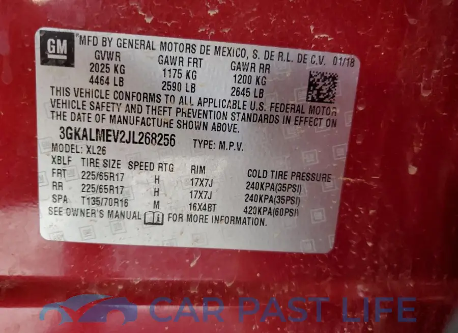3GKALMEV2JL268256# 12