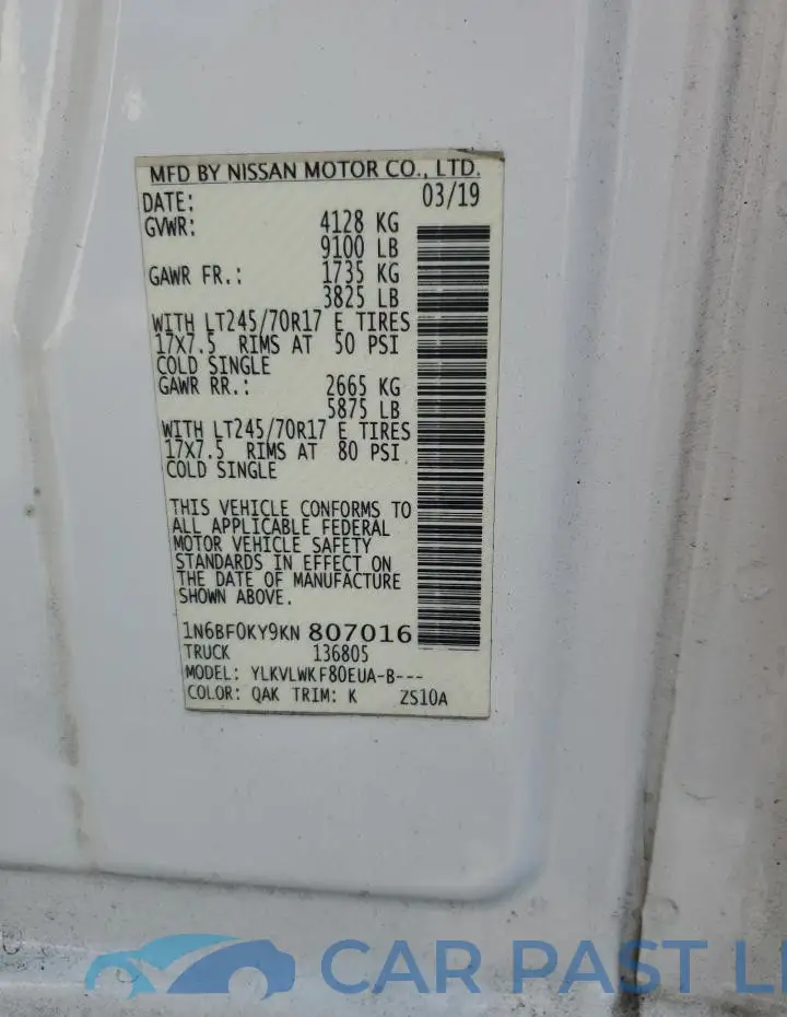 1N6BF0KY9KN807016# 12