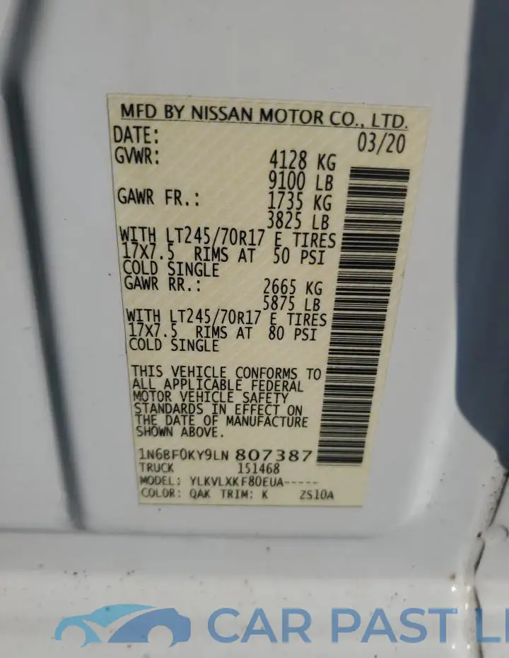 1N6BF0KY9LN807387# 13