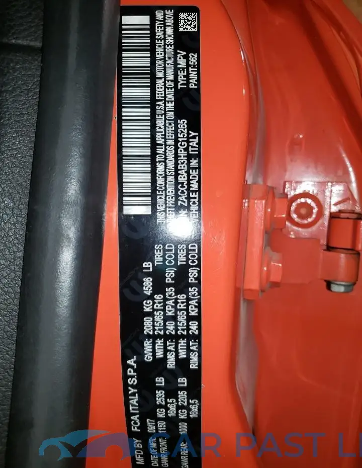 ZACCJBAB3HPG15265# 13