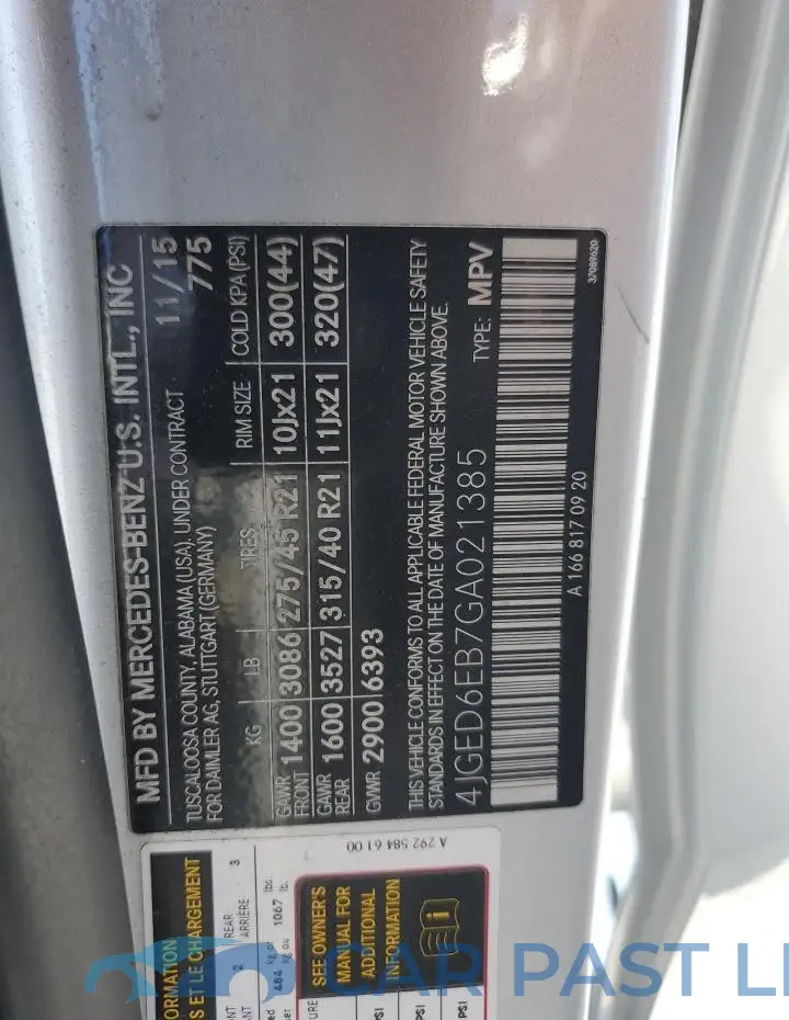 4JGED6EB7GA021385# 13