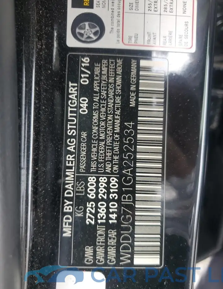 WDDUG7JB1GA252534# 12