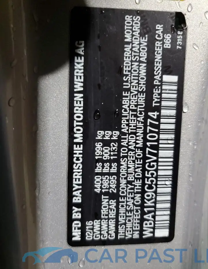 WBA1K9C55GV710774# 12