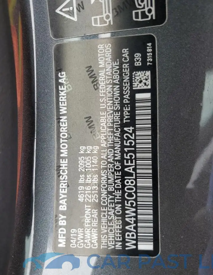 WBA4W5C08LAE51524# 13