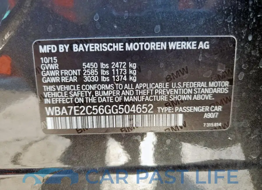 WBA7E2C56GG504652# 12