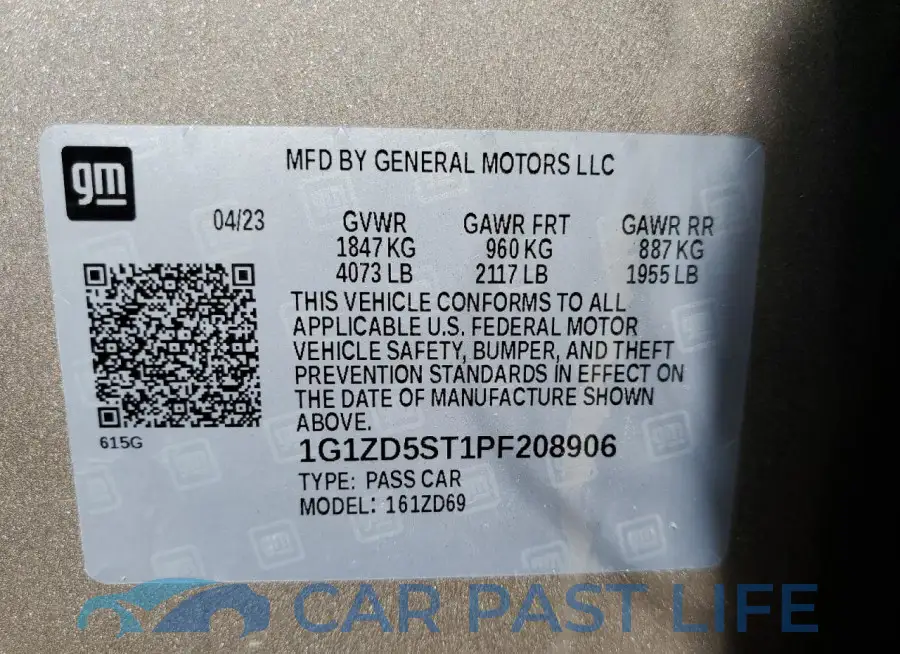 1G1ZD5ST1PF208906# 13