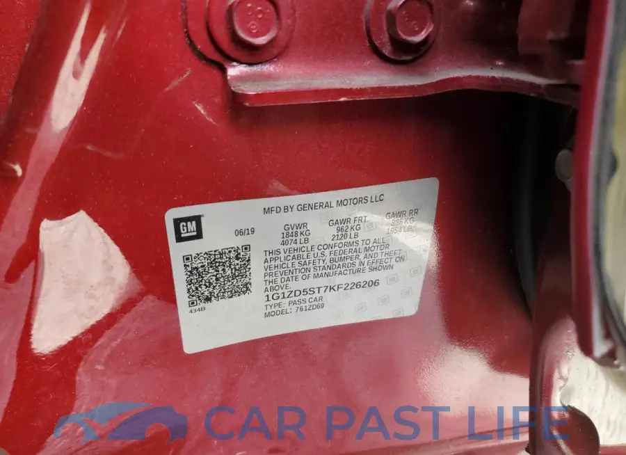 1G1ZD5ST7KF226206# 12
