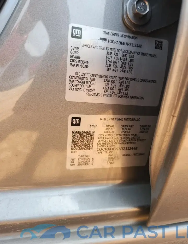 1GCPABEK7RZ112448# 12