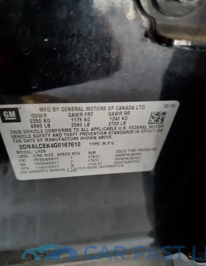 2GNALCEK4G6167610# 14