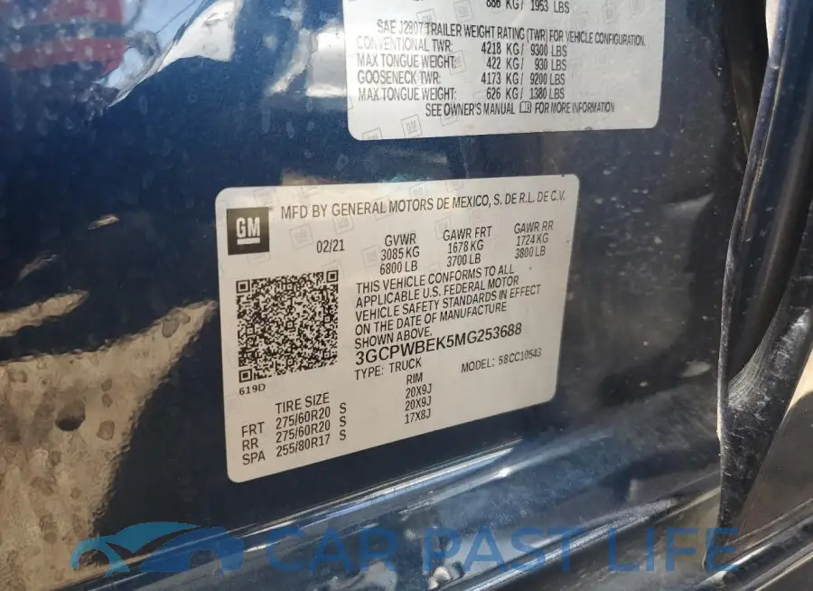 3GCPWBEK5MG253688# 12