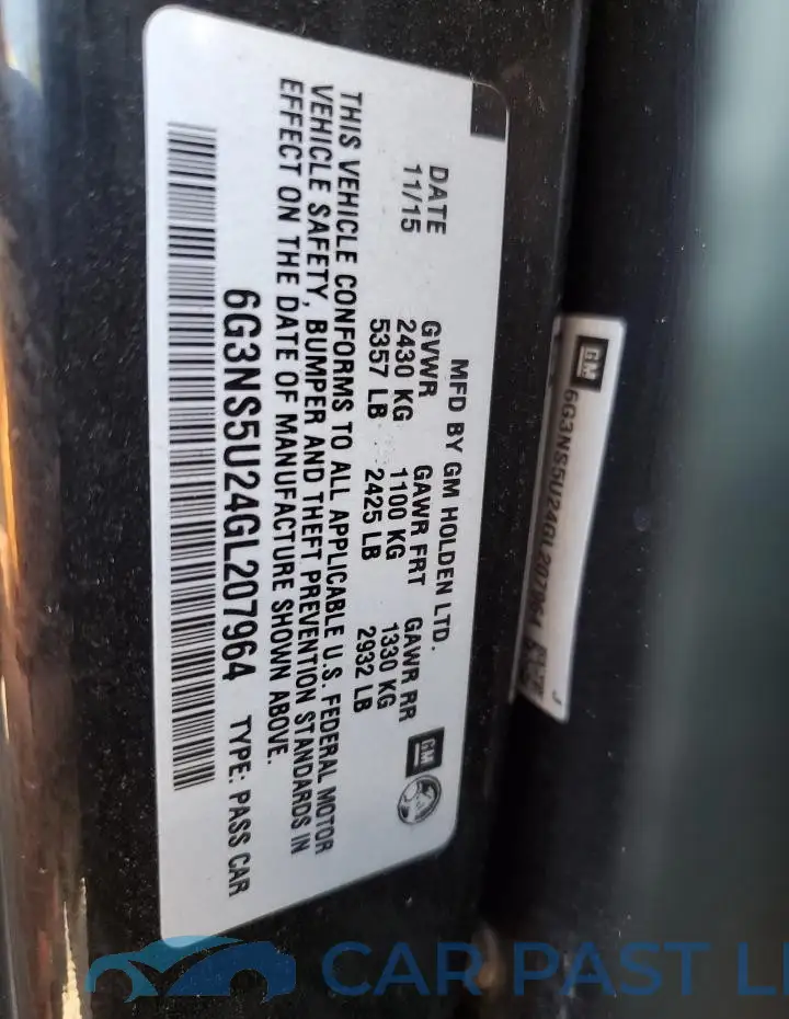 6G3NS5U24GL207964# 12