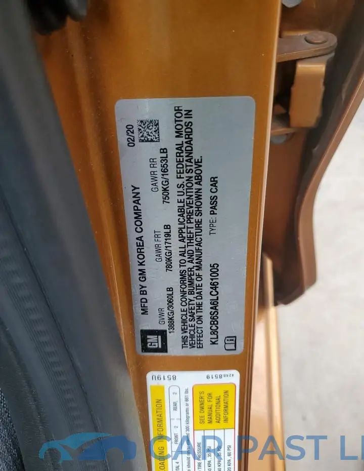 KL8CB6SA6LC461005# 12