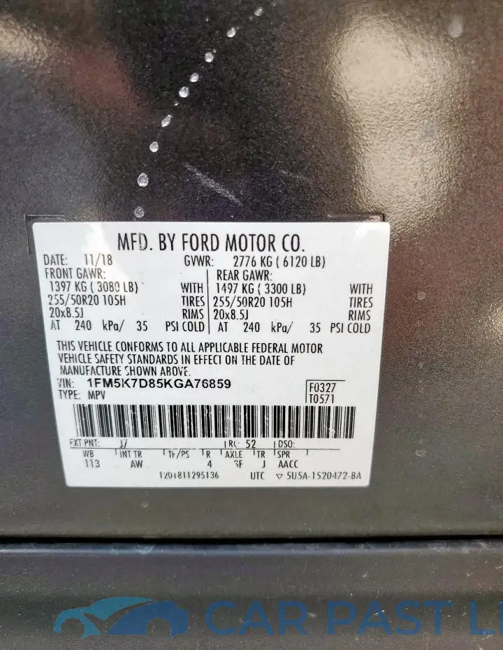 1FM5K7D85KGA76859# 13