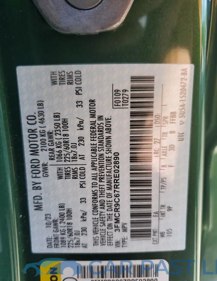 3FMCR9C67RRE02890# 14