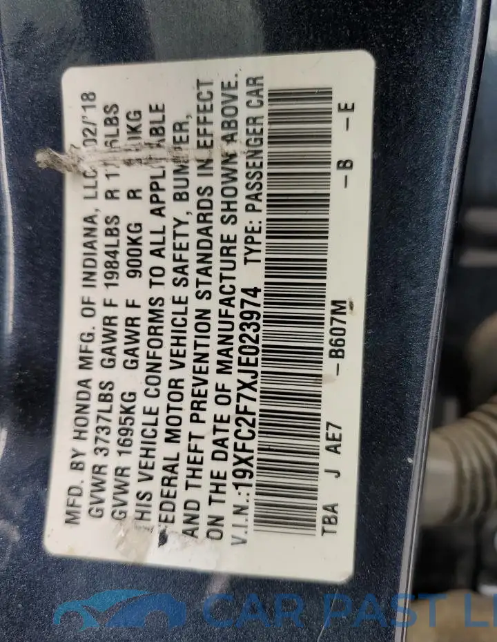 19XFC2F7XJE023974# 12