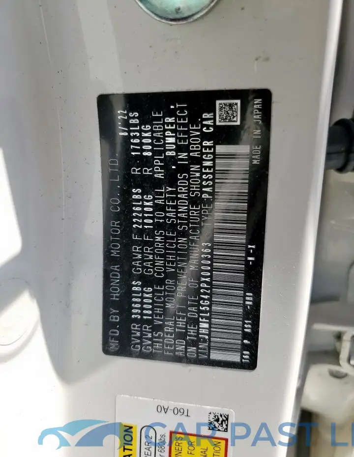 JHMFL5G42PX000363# 12