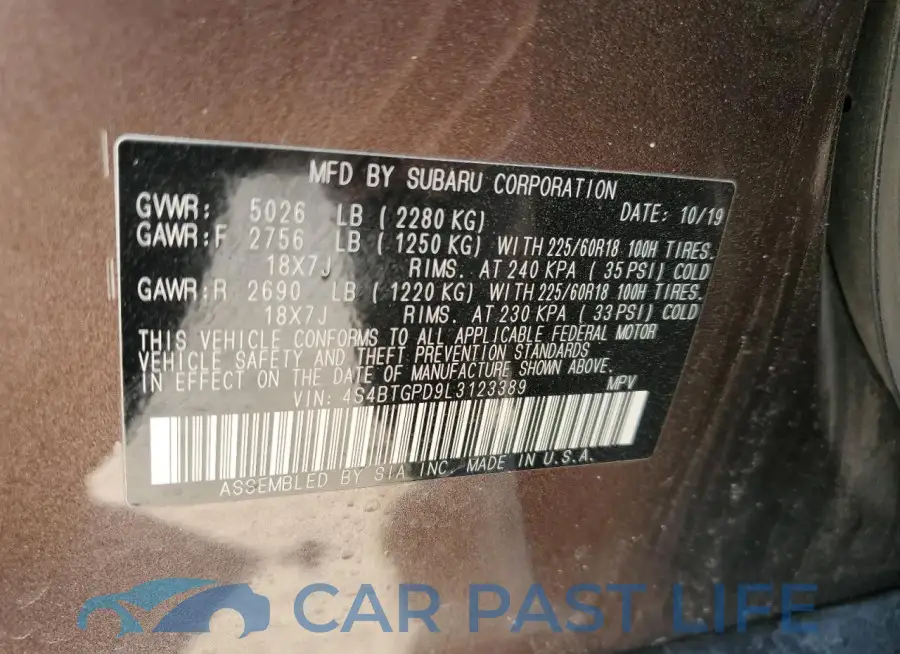 4S4BTGPD9L3123389# 12