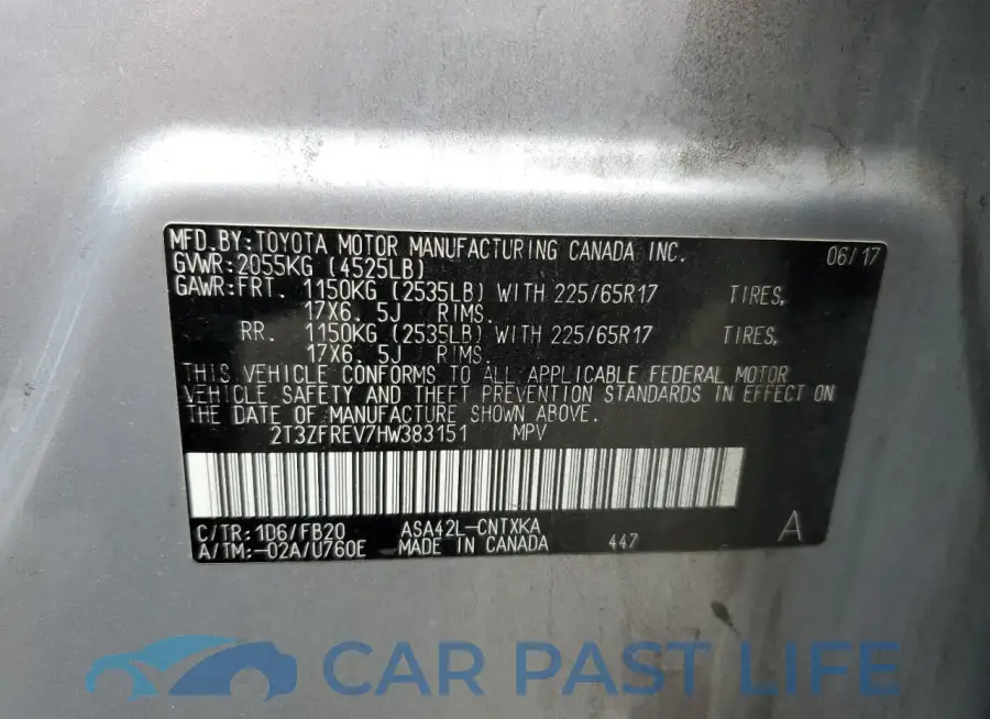 2T3ZFREV7HW383151# 12