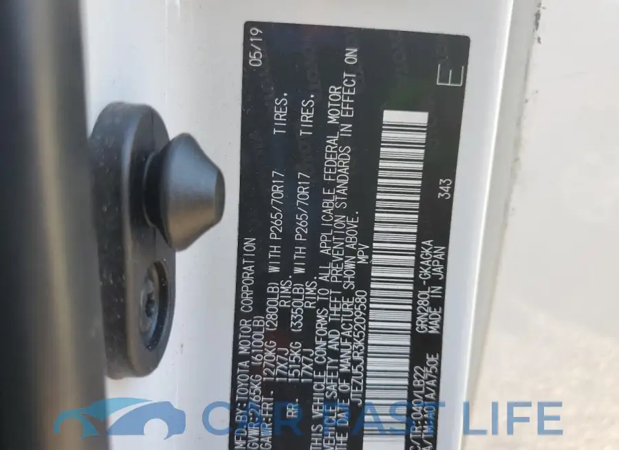 JTEZU5JR3K5209580# 14