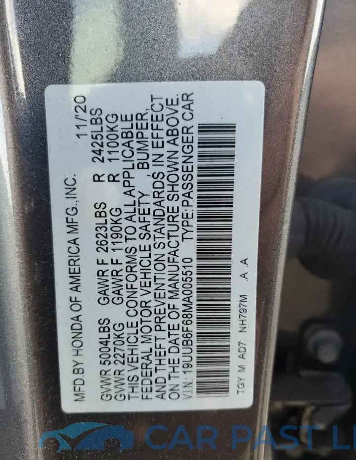 19UUB6F68MA005510# 12