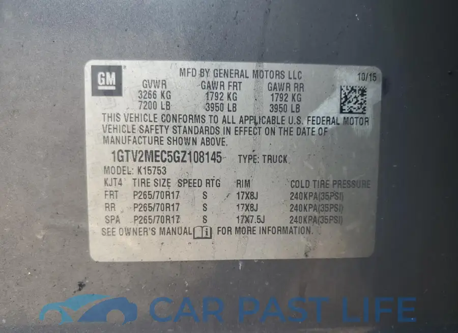 1GTV2MEC5GZ108145# 12
