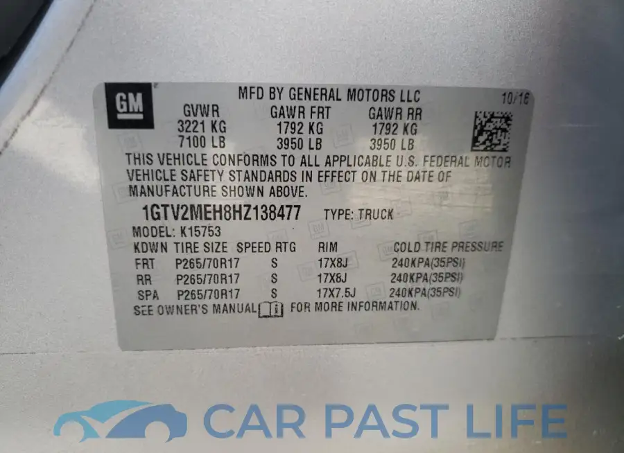 1GTV2MEH8HZ138477# 12