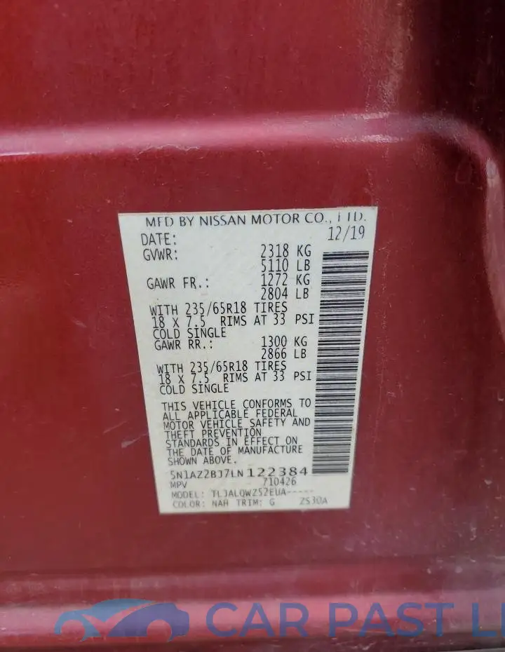 5N1AZ2BJ7LN122384# 13