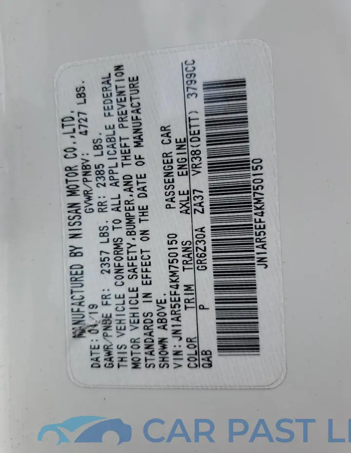 JN1AR5EF4KM750150# 13