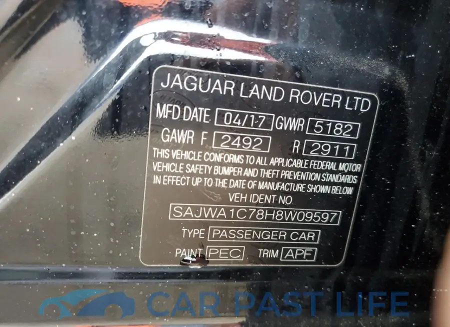 SAJWA1C78H8W09597# 12