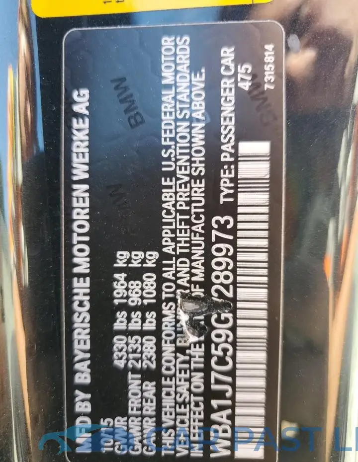 WBA1J7C59GV289973# 12