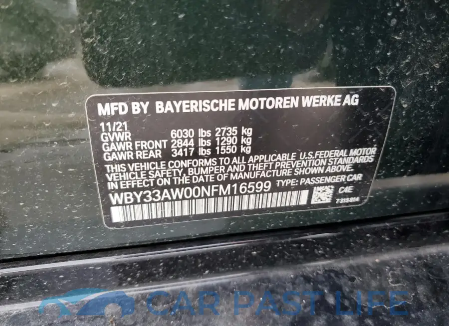 WBY33AW00NFM16599# 12