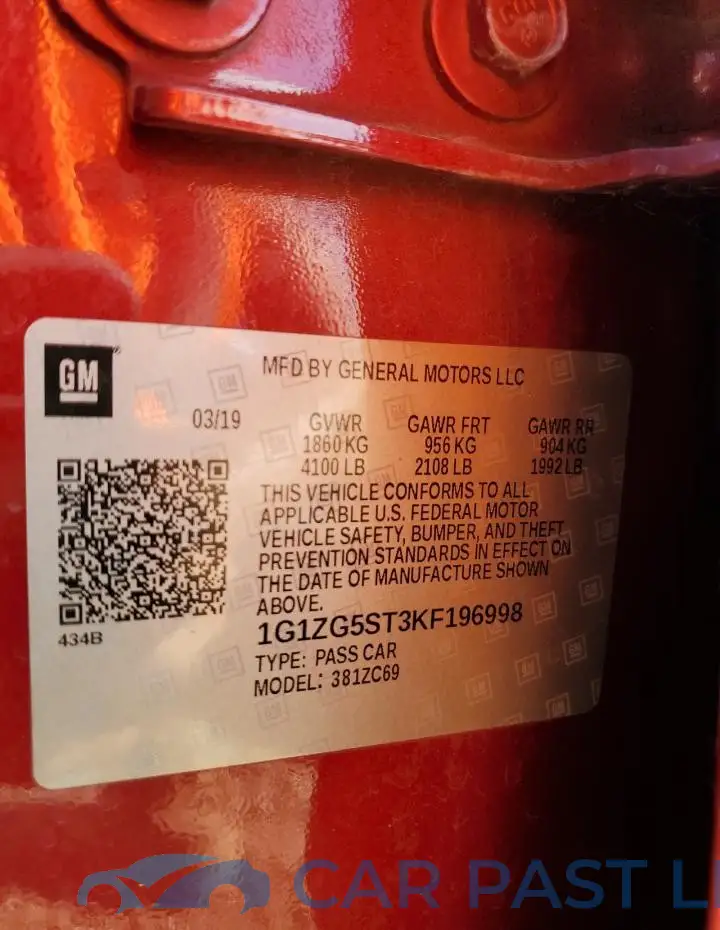 1G1ZG5ST3KF196998# 13