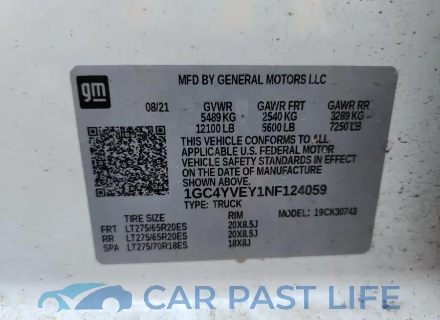 1GC4YVEY1NF124059# 12