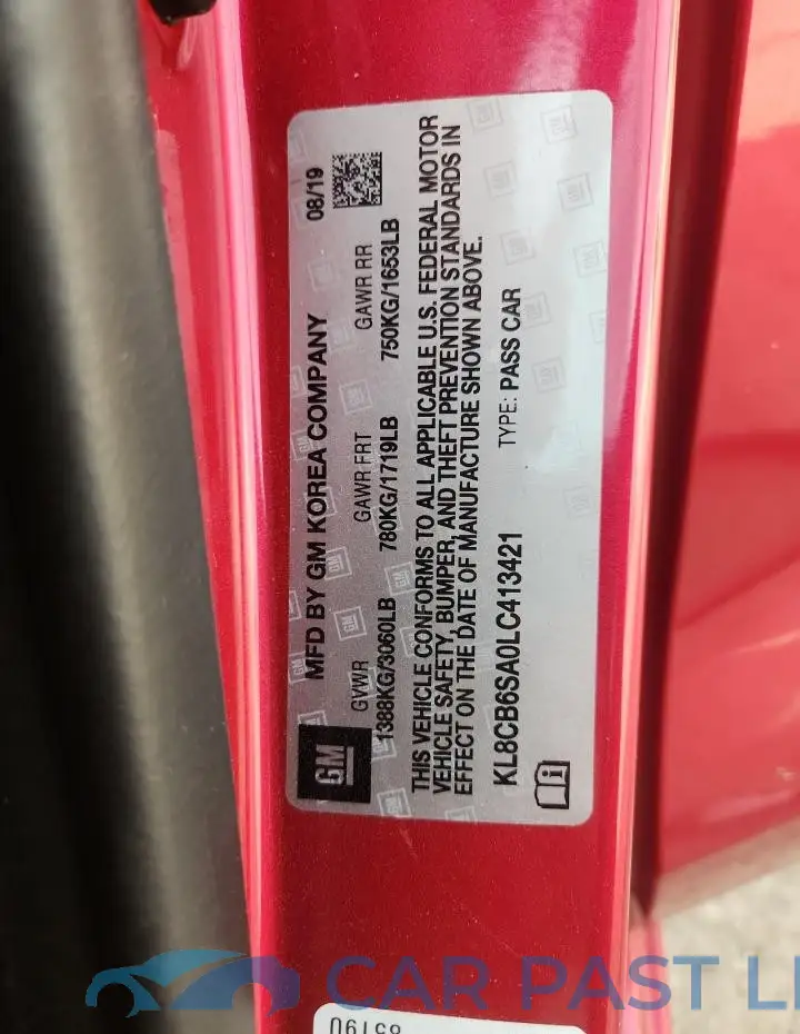 KL8CB6SA0LC413421# 12